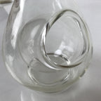 Japanese Clear Glass Vase Kabin Vtg Ikebana Flower Arrangement Unique Shape FK98