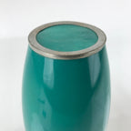 Japanese Cloisonné Enamel Flower Vase Vtg Kabin No Wire Shippo Green Floral FK96