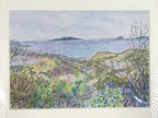 Japanese Colorful Ocean View Pastel Drawing Art Signed Yoshihiro Hagino FL345