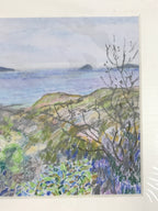 Japanese Colorful Ocean View Pastel Drawing Art Signed Yoshihiro Hagino FL345