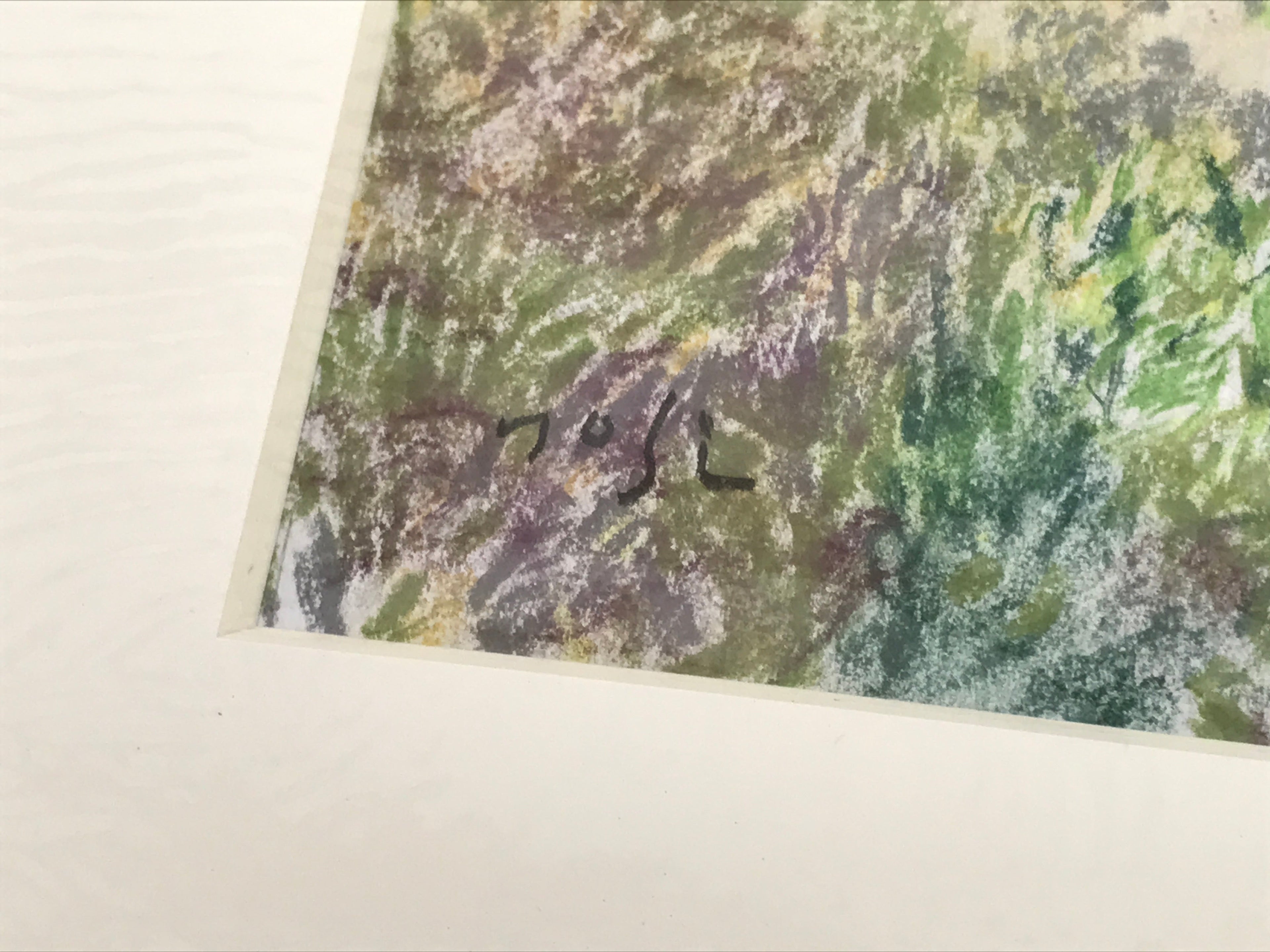 Japanese Colorful Ocean View Pastel Drawing Art Signed Yoshihiro Hagino FL345