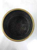 Japanese Copper Brazier Fire Pit 2pc Set Vtg Hibachi Sentoku Wooden Box PX794