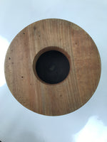 Japanese Copper Brazier Fire Pit 2pc Set Vtg Hibachi Sentoku Wooden Box PX794