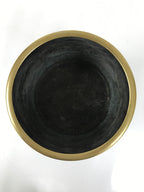 Japanese Copper Brazier Fire Pit 2pc Set Vtg Hibachi Sentoku Wooden Box PX794