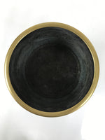 Japanese Copper Brazier Fire Pit 2pc Set Vtg Hibachi Sentoku Wooden Box PX794