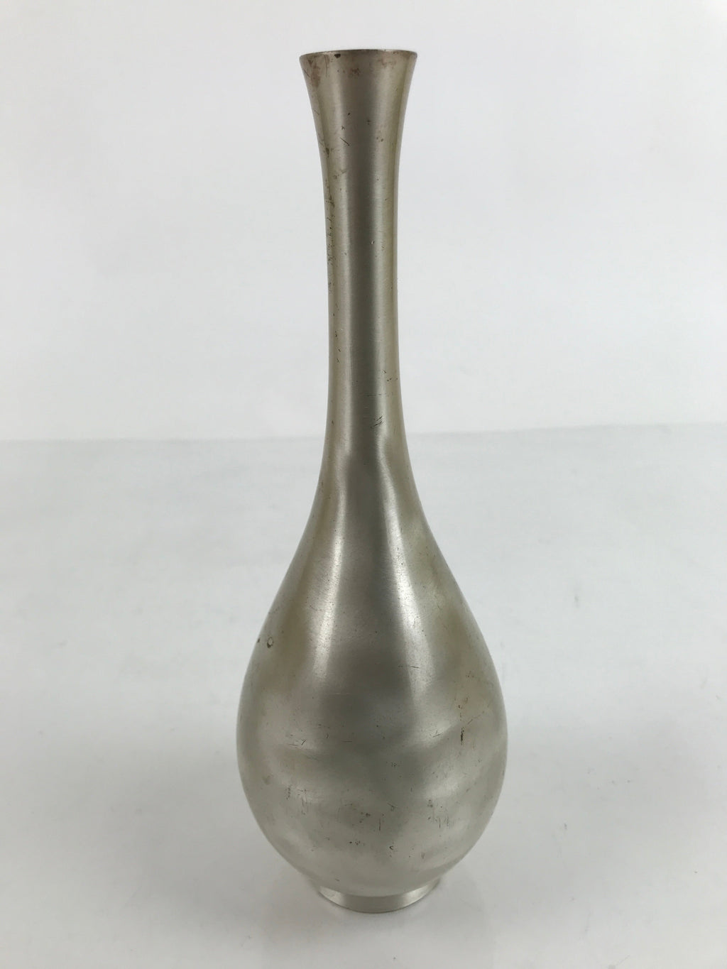 Japanese Copper Flower Vase Vtg Kabin Ikebana Arrangement Silver Unsigned FK110