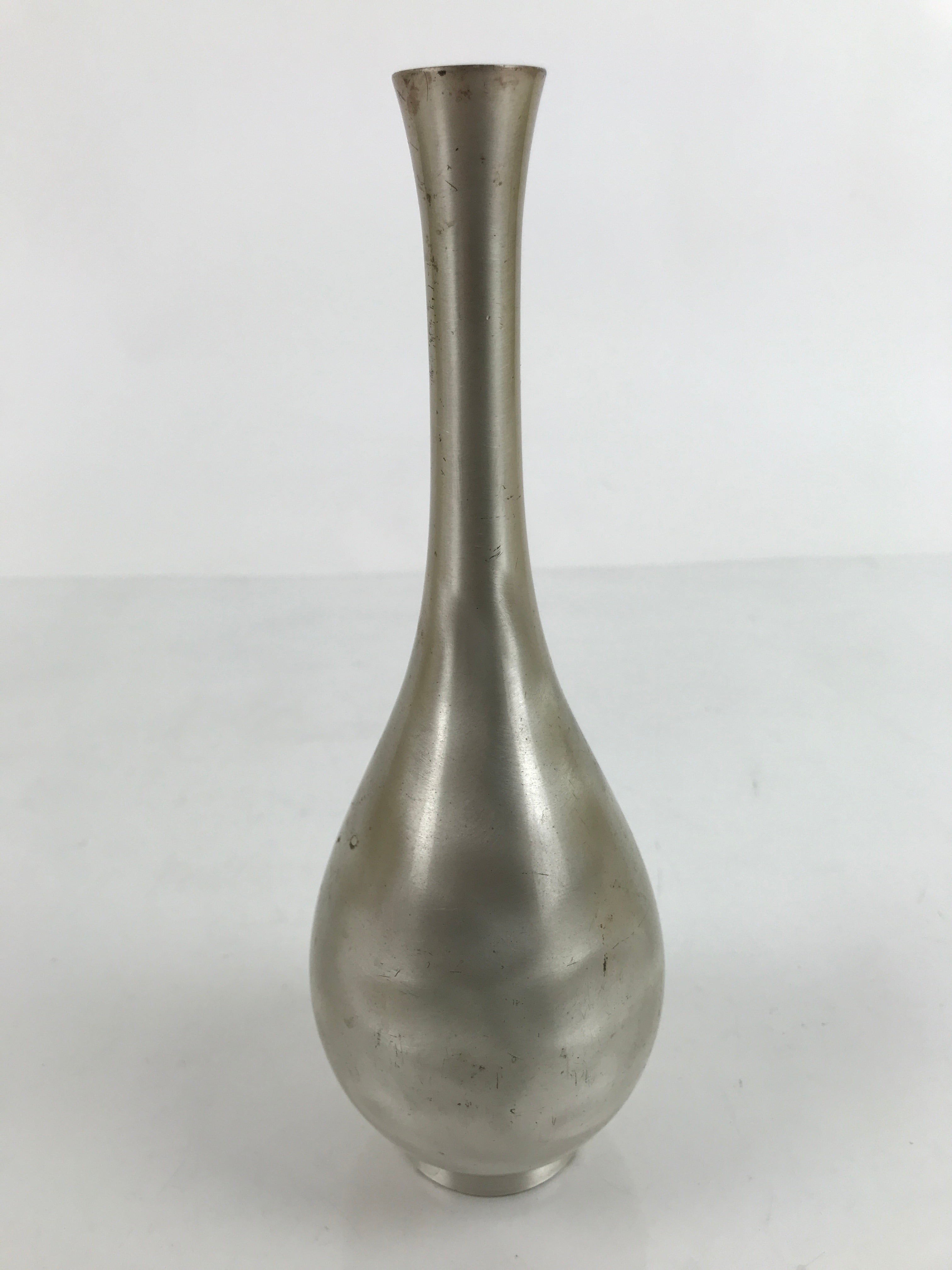 Japanese Copper Flower Vase Vtg Kabin Ikebana Arrangement Silver Unsigned FK110