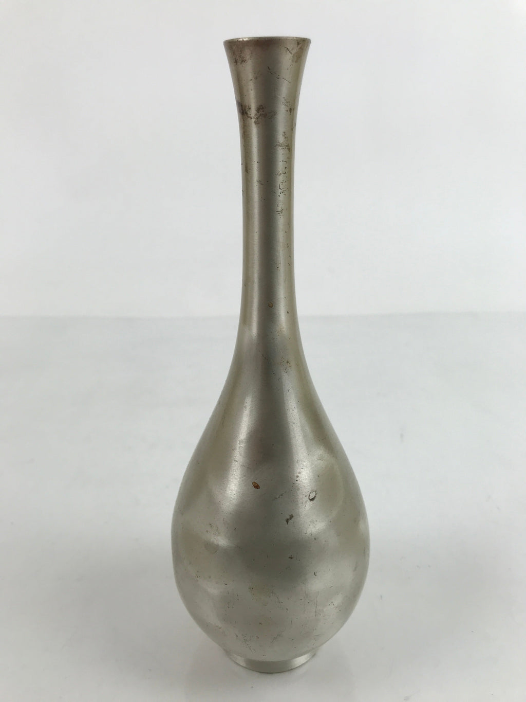 Japanese Copper Flower Vase Vtg Kabin Ikebana Arrangement Silver Unsigned FK110