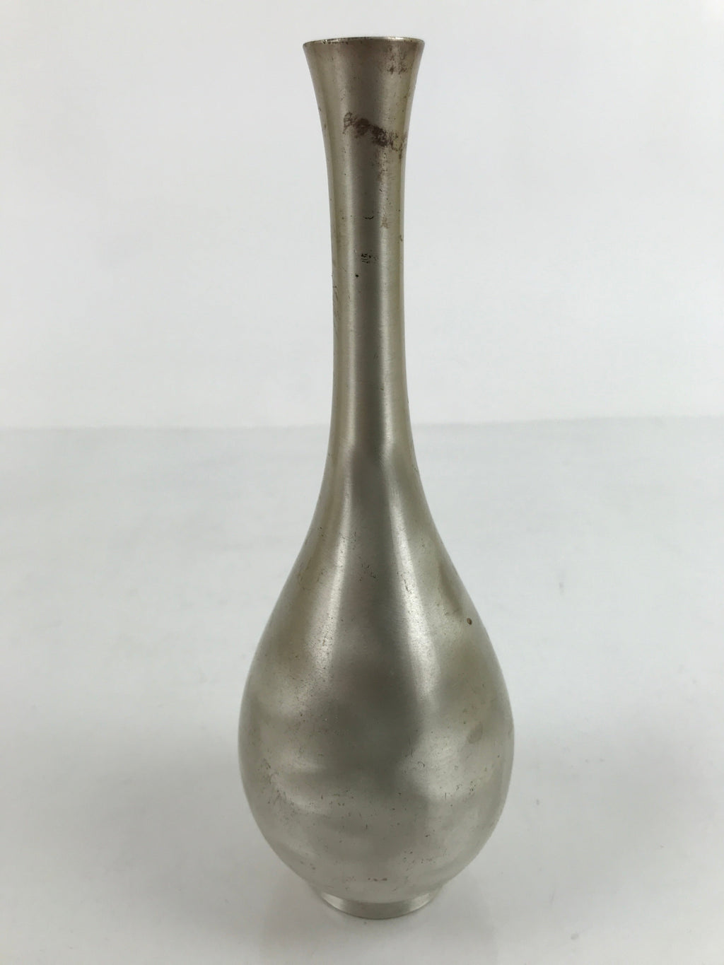Japanese Copper Flower Vase Vtg Kabin Ikebana Arrangement Silver Unsigned FK110