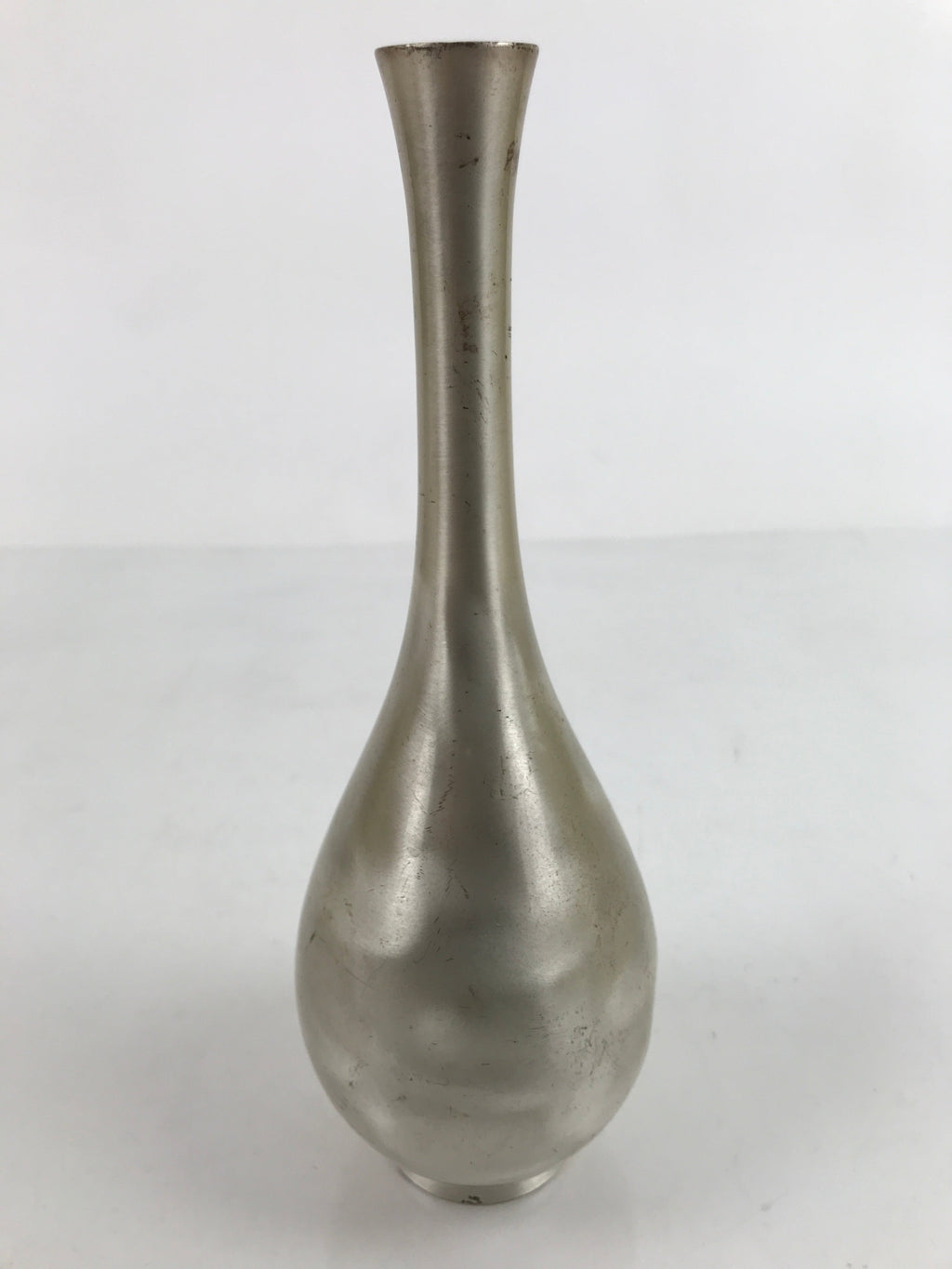 Japanese Copper Flower Vase Vtg Kabin Ikebana Arrangement Silver Unsigned FK110