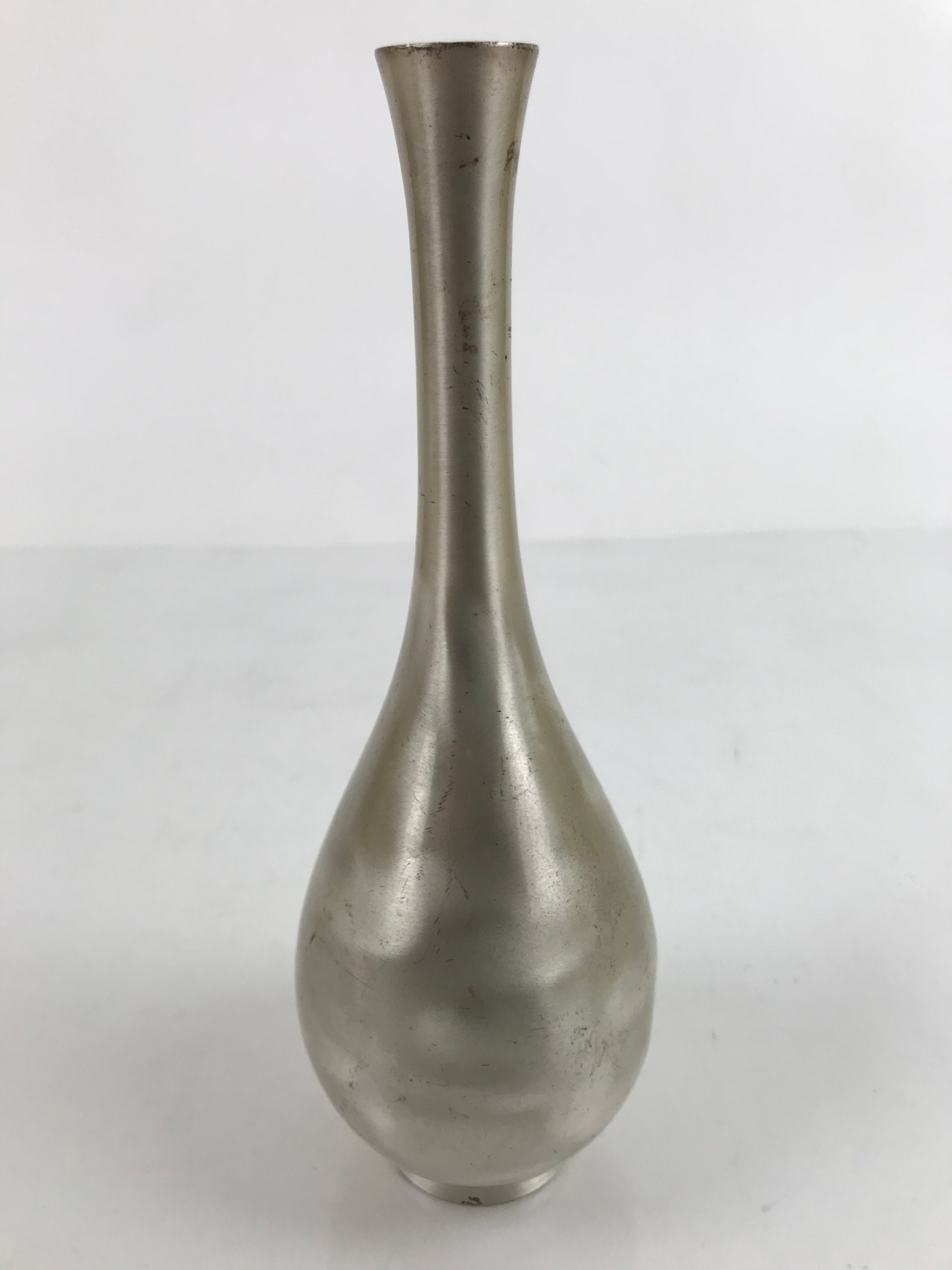 Japanese Copper Flower Vase Vtg Kabin Ikebana Arrangement Silver Unsigned FK110