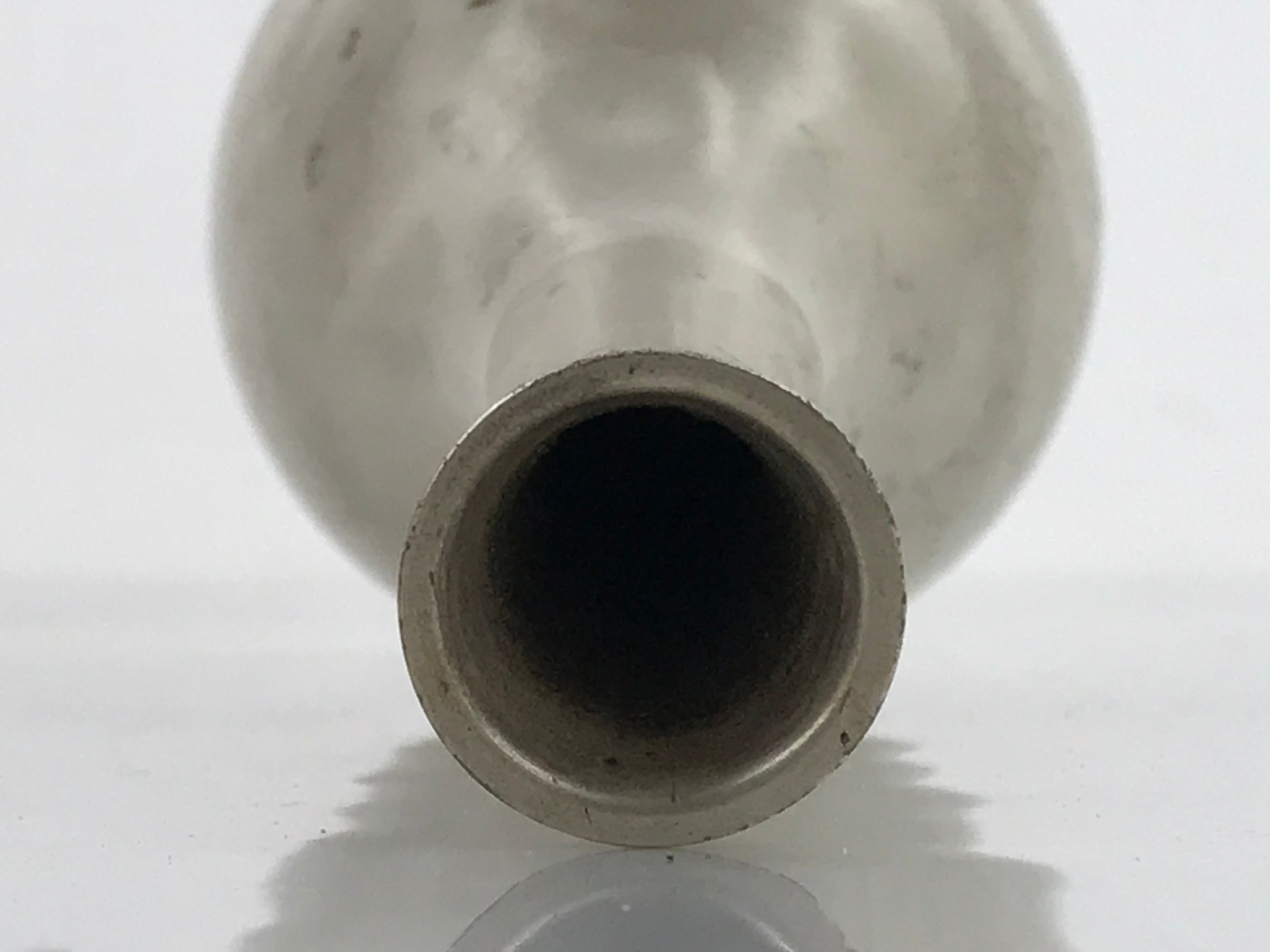 Japanese Copper Flower Vase Vtg Kabin Ikebana Arrangement Silver Unsigned FK110