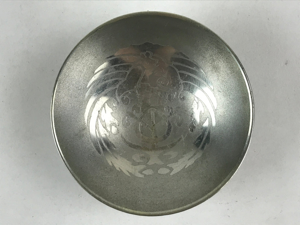 Japanese Copper Silver Plated Sake Cup Sakazuki Vtg Guinomi Ochoko G95