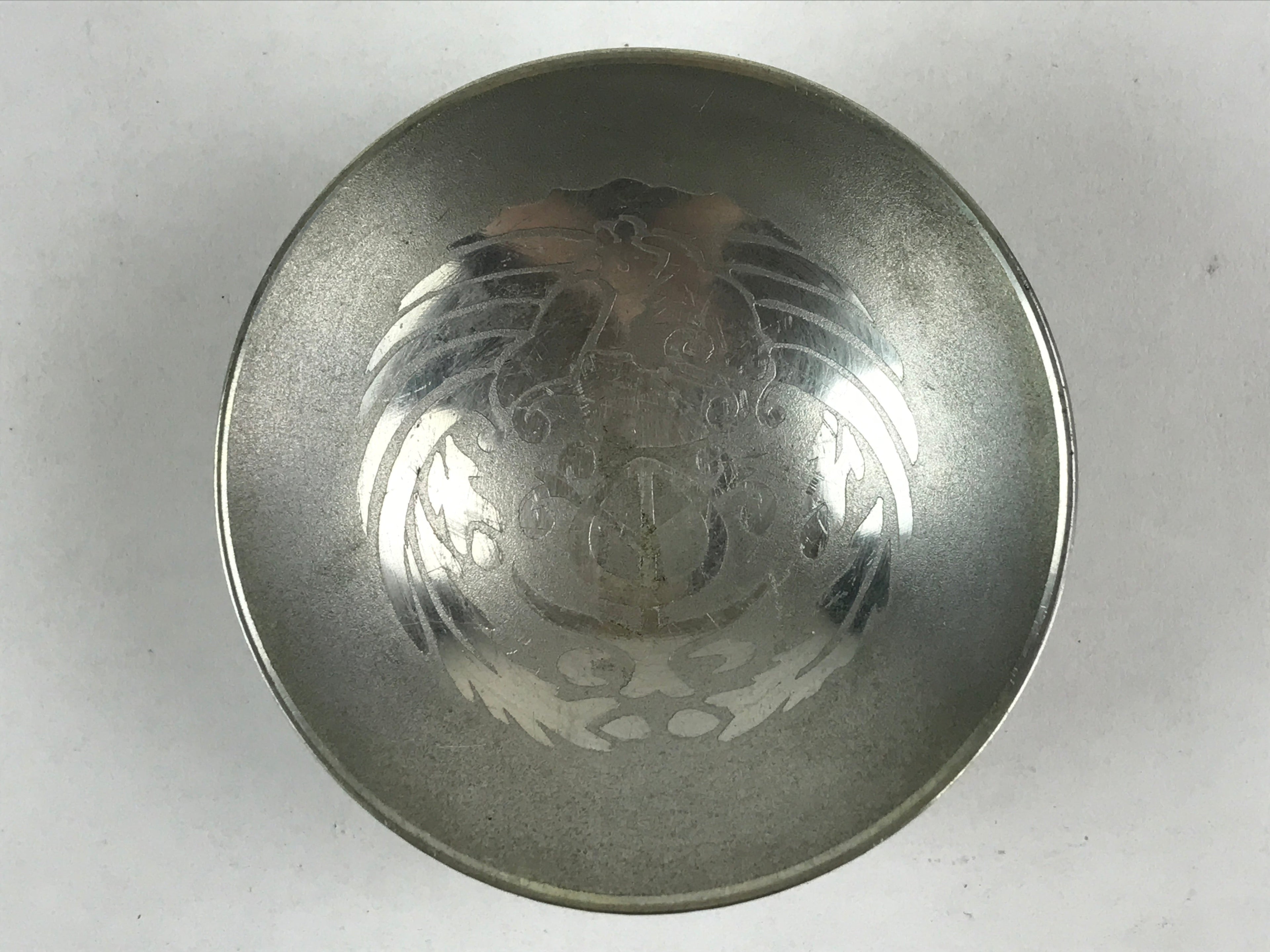 Japanese Copper Silver Plated Sake Cup Sakazuki Vtg Guinomi Ochoko G95