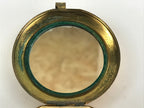 Japanese Cosmetics Powder Foundation Case Vtg Mirror Gold Make-up Sponge JK548