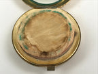 Japanese Cosmetics Powder Foundation Case Vtg Mirror Gold Make-up Sponge JK548