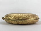 Japanese Cosmetics Powder Foundation Case Vtg Mirror Gold Make-up Sponge JK548