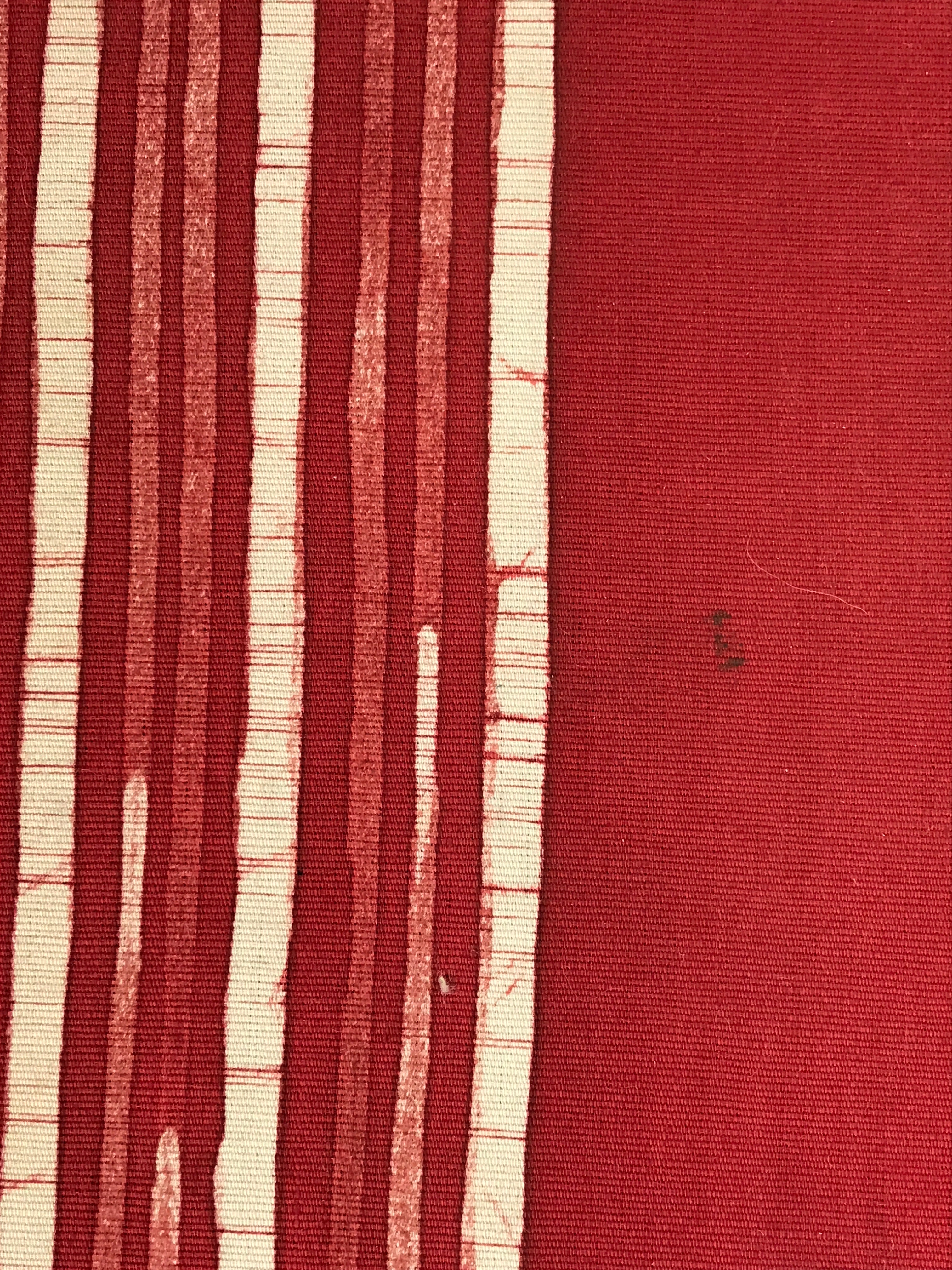 Japanese Cotton Fabric Sheet Music Book Folder Vtg Fuhonbasami Red Stripe KB80