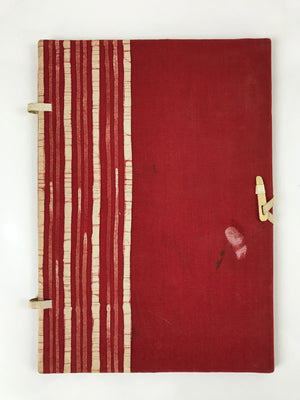 Japanese Cotton Fabric Sheet Music Book Folder Vtg Fuhonbasami Red Stripe KB80