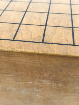 Japanese Covered Wooden Go Board Vtg Igo Game Table Goban Leg 19X19 Grid GB88