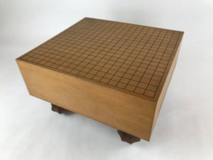 Japanese Covered Wooden Go Board Vtg Igo Game Table Goban Leg 19X19 Grid GB88