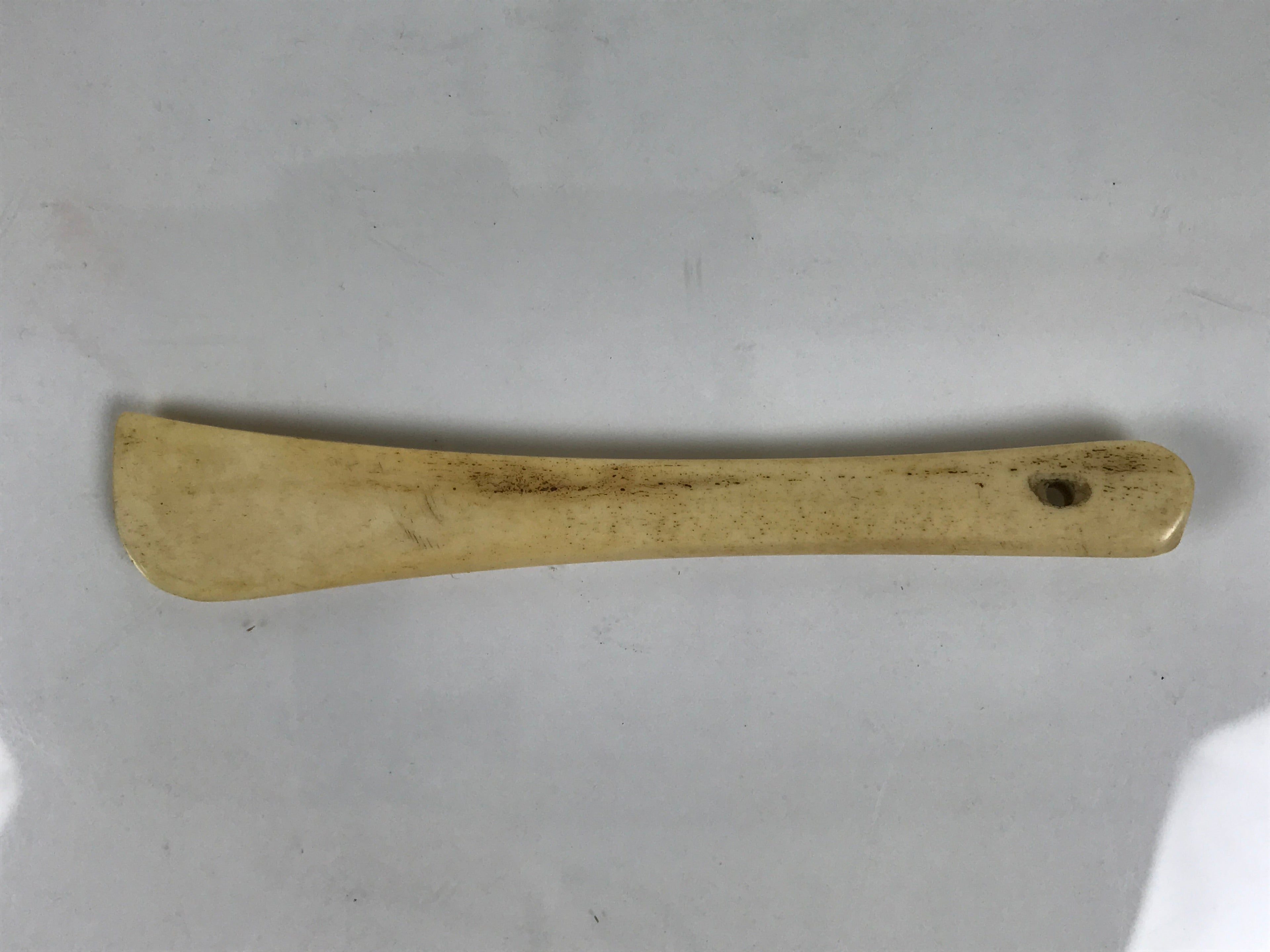 Japanese Cow Bone Spatula Vtg Sewing Marking Creasing Tool Beige Hera JK940