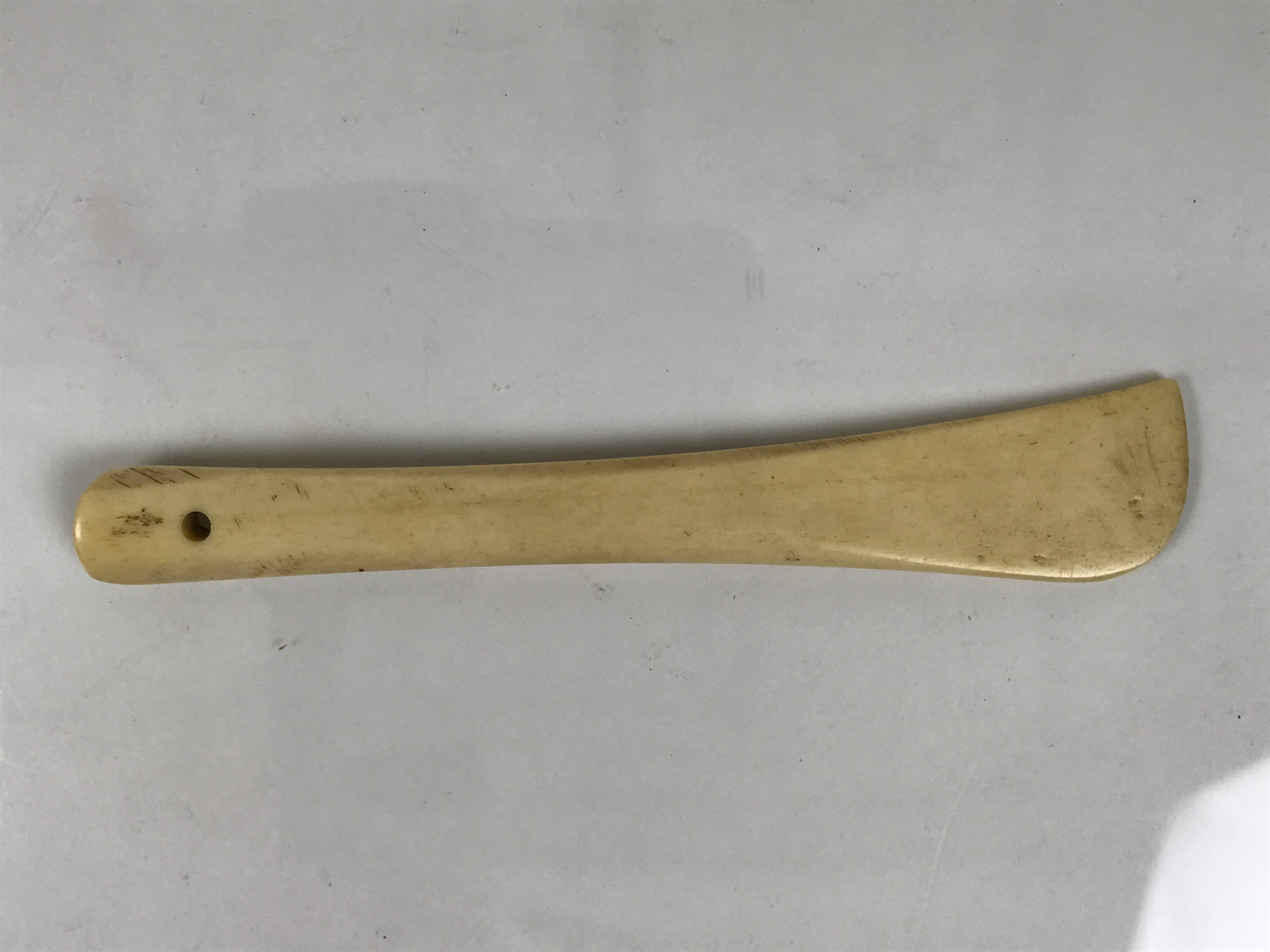 Japanese Cow Bone Spatula Vtg Sewing Marking Creasing Tool Beige Hera JK940