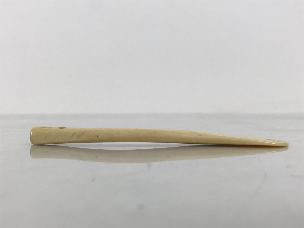 Japanese Cow Bone Spatula Vtg Sewing Marking Creasing Tool Beige Hera JK940