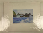 Japanese Crashing Coastal Waves Pastel Drawing Art Signed Yoshihiro Hagino FL327