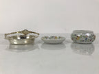 Japanese Cutlery Set Vtg Metal Spoons Forks Strainer Bowl Wood Box Floral JK926