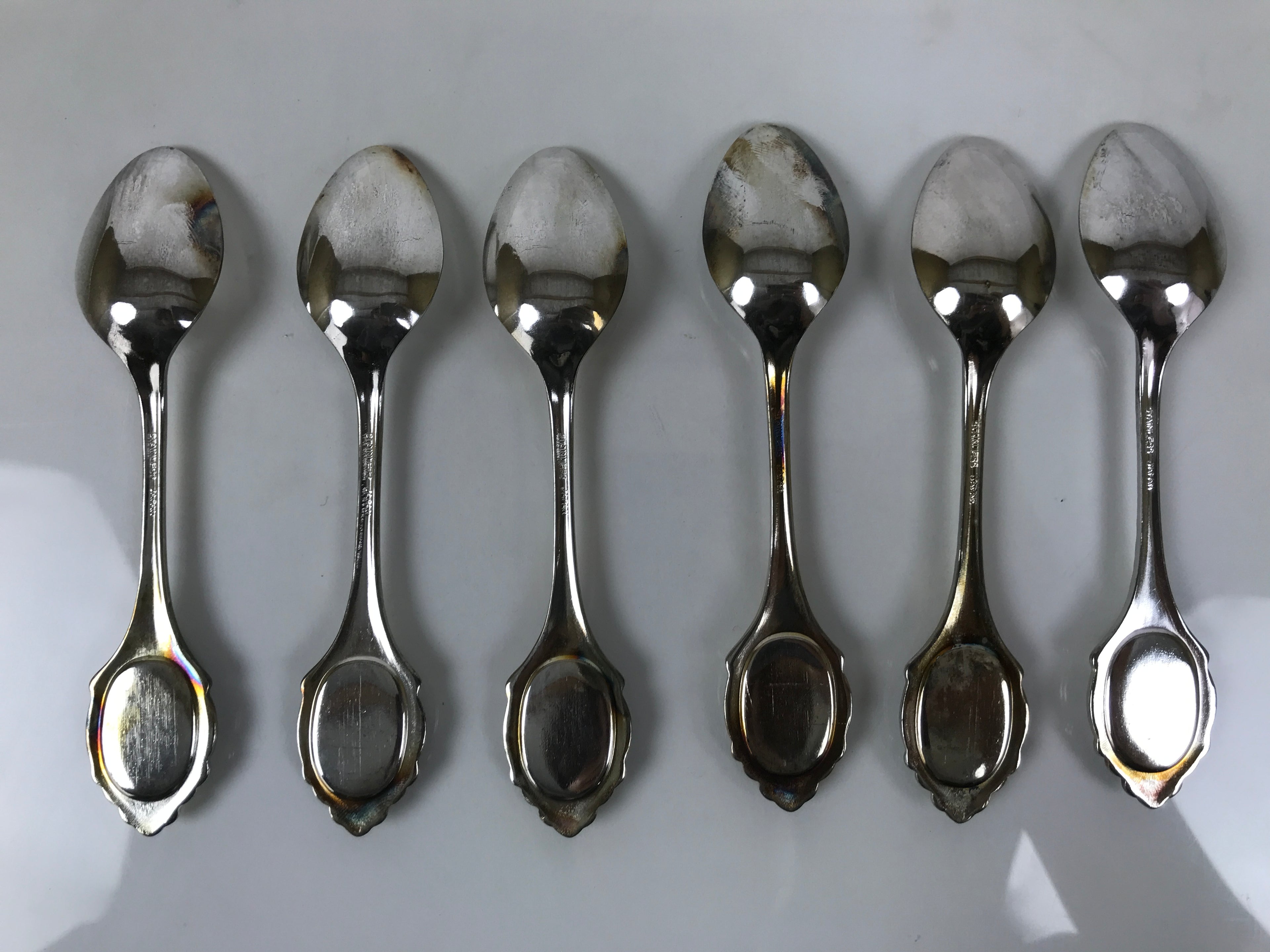 Japanese Cutlery Set Vtg Metal Spoons Forks Strainer Bowl Wood Box Floral JK926