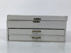 Japanese Cutlery Set Vtg Metal Spoons Forks Strainer Bowl Wood Box Floral JK926