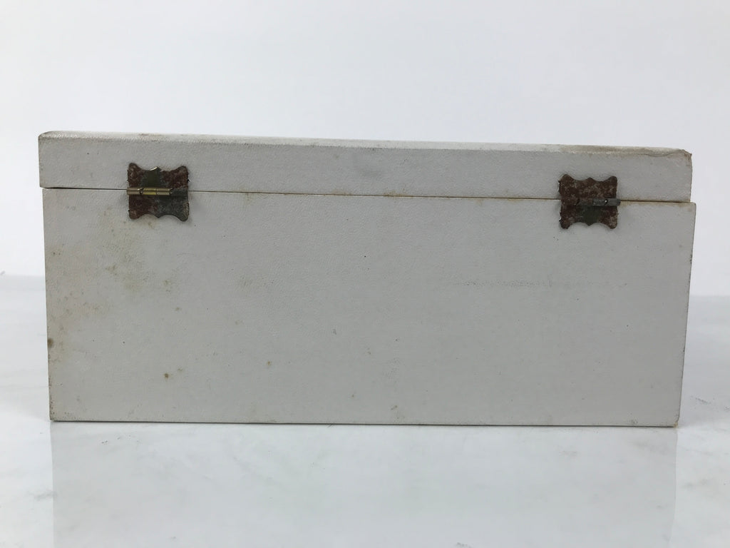 Japanese Cutlery Set Vtg Metal Spoons Forks Strainer Bowl Wood Box Floral JK926