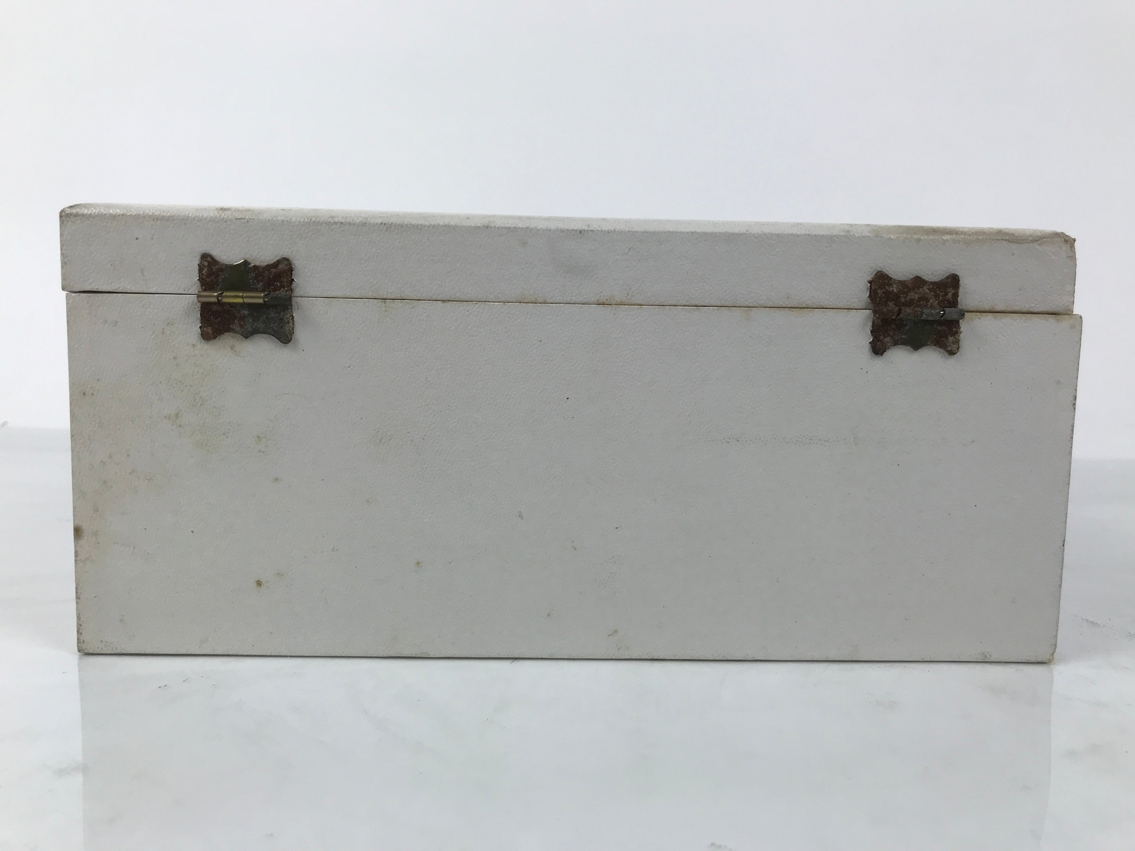 Japanese Cutlery Set Vtg Metal Spoons Forks Strainer Bowl Wood Box Floral JK926