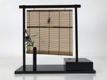 Japanese Decorative Bamboo Screen Summer Display Vtg Cicada Sound Black JK862
