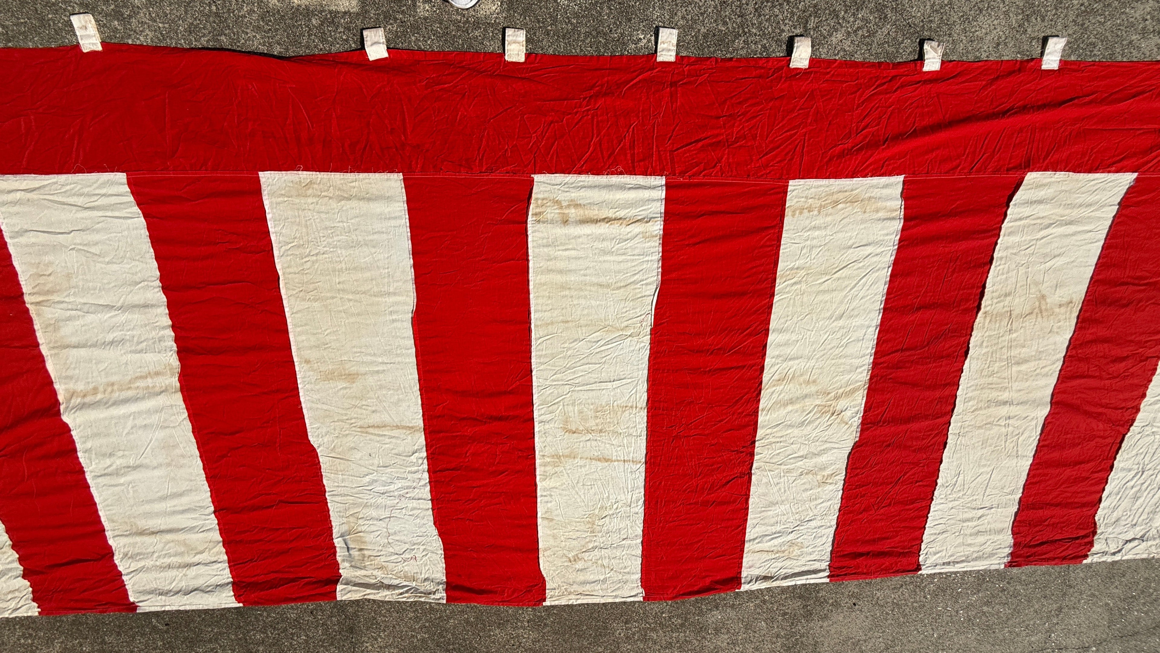 Japanese Decorative Divider Curtain Kohakumaku Vtg Noren Red White Fabric MK41