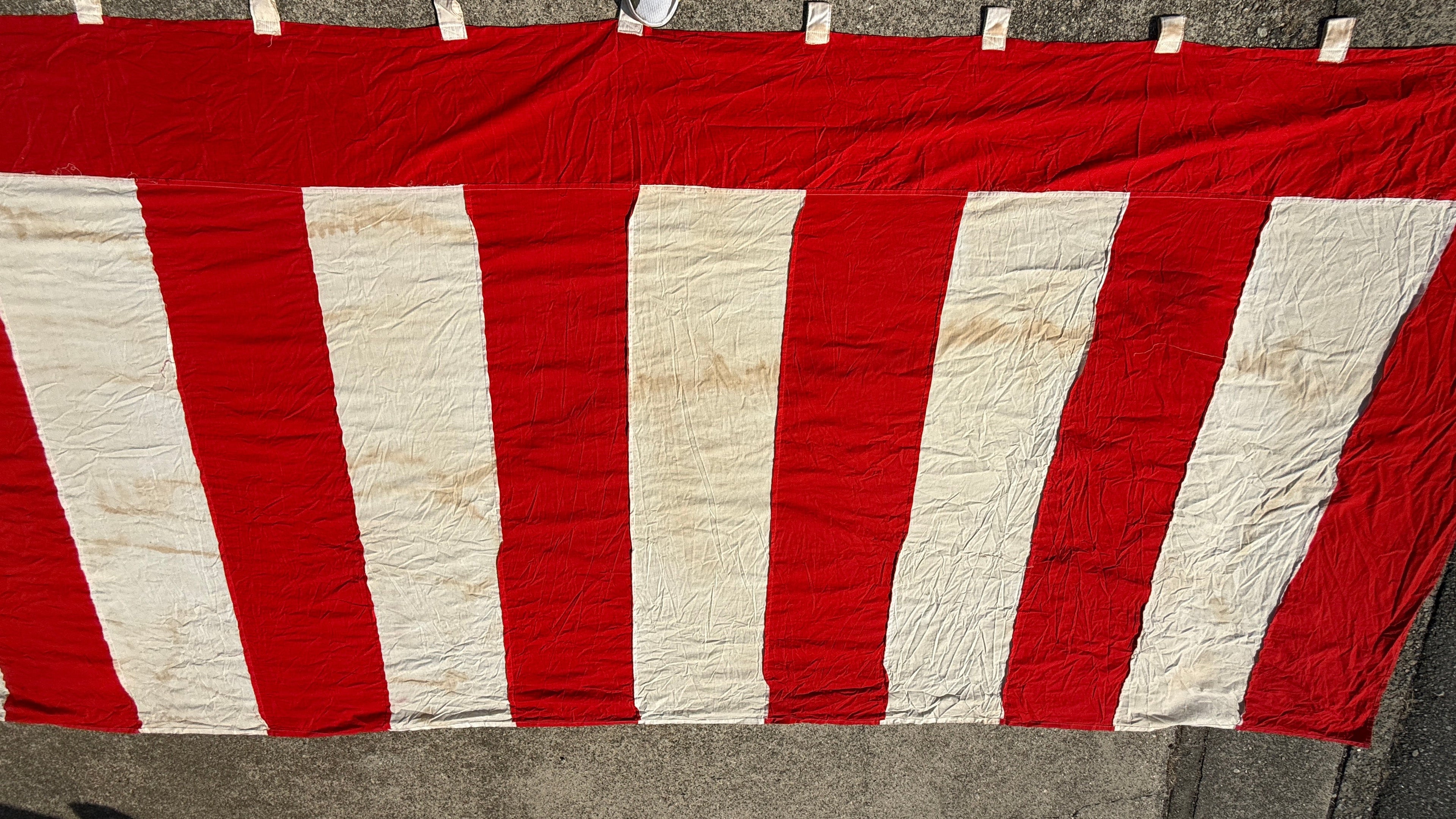 Japanese Decorative Divider Curtain Kohakumaku Vtg Noren Red White Fabric MK41