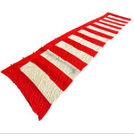 Japanese Decorative Divider Curtain Kohakumaku Vtg Noren Red White Fabric MK41