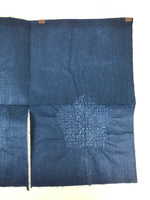 Japanese Decorative Noren Divider Curtain Vtg Washi Paper Blue Gold White JK868