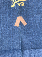 Japanese Decorative Noren Divider Curtain Vtg Washi Paper Blue Gold White JK868