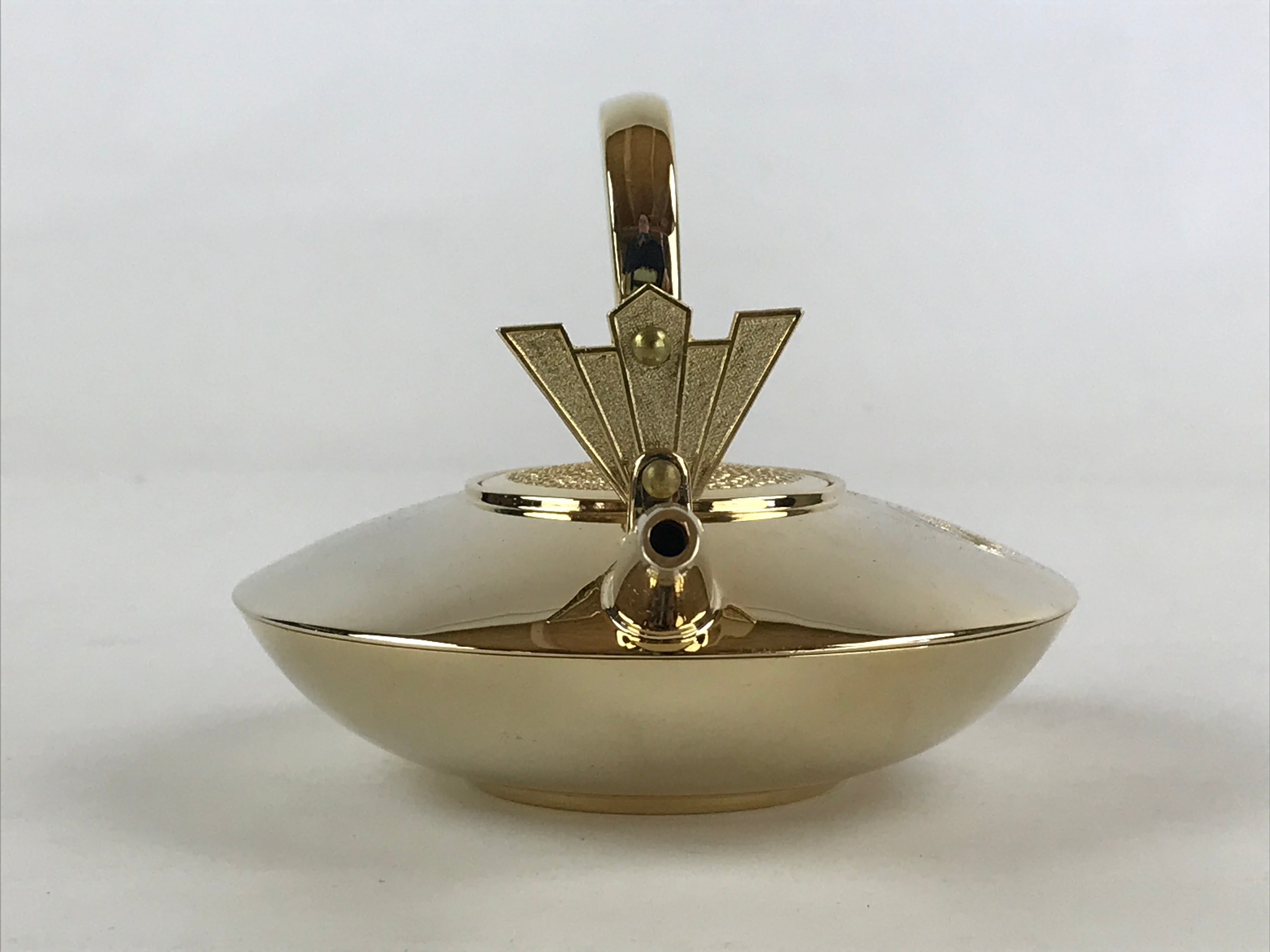 Japanese Decorative Teapot Replica Vtg 24K Gold Plate PY459