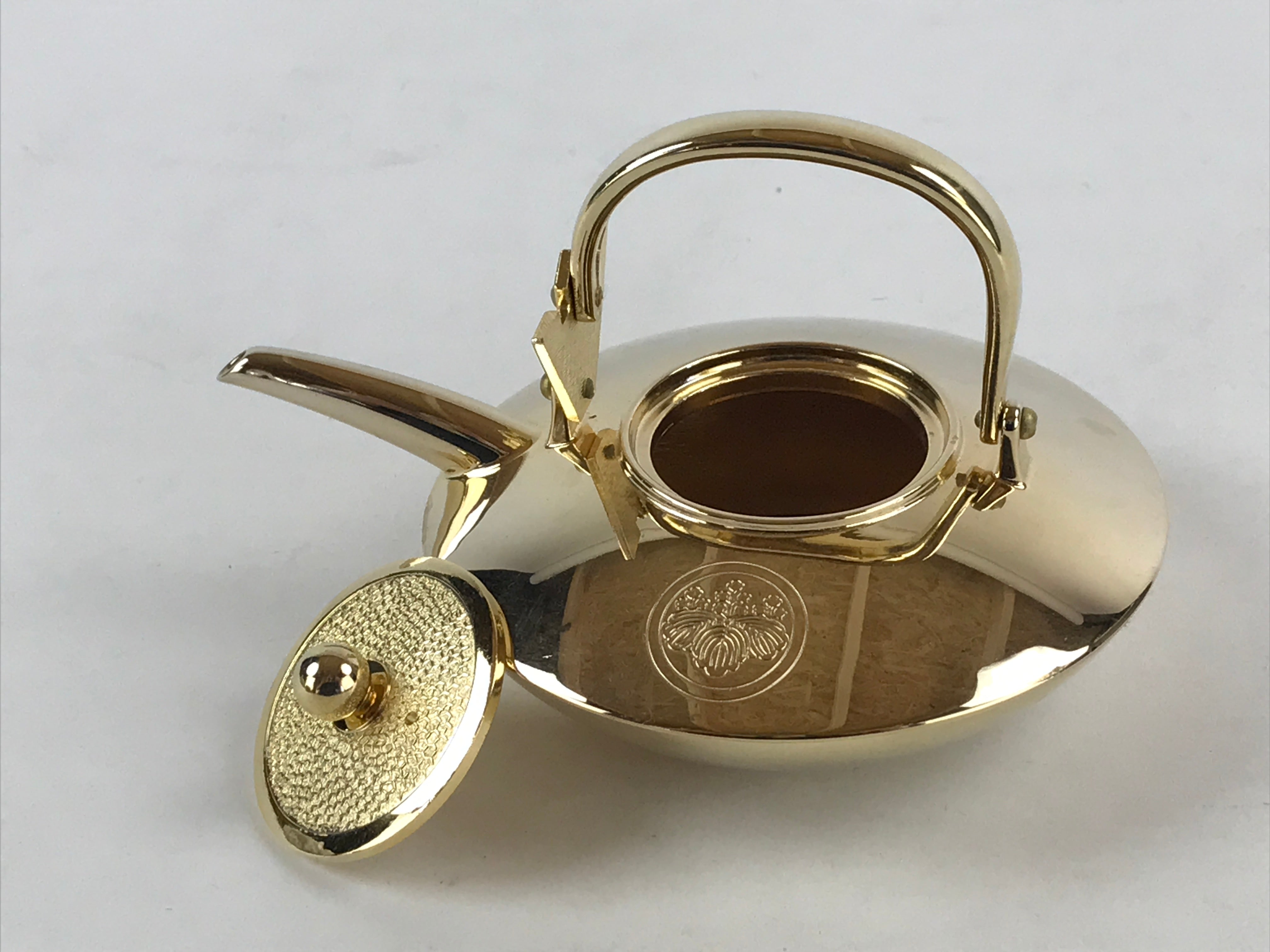 Japanese Decorative Teapot Replica Vtg 24K Gold Plate PY459