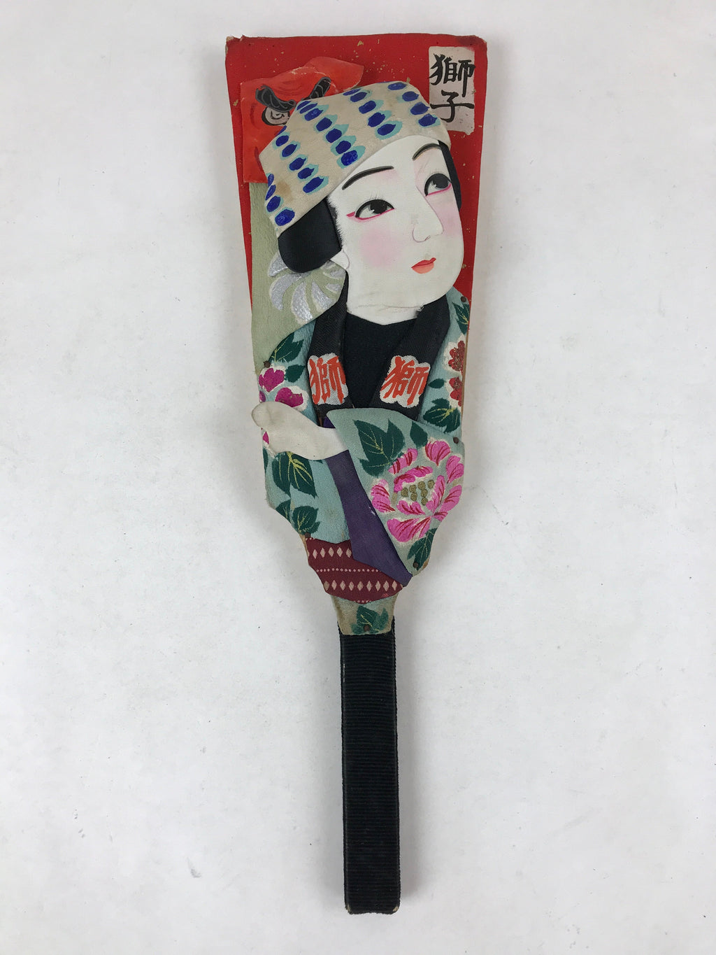 Japanese Decorative Wooden Paddle Hagoita Vtg 2 Shuttlecocks New Years JK620