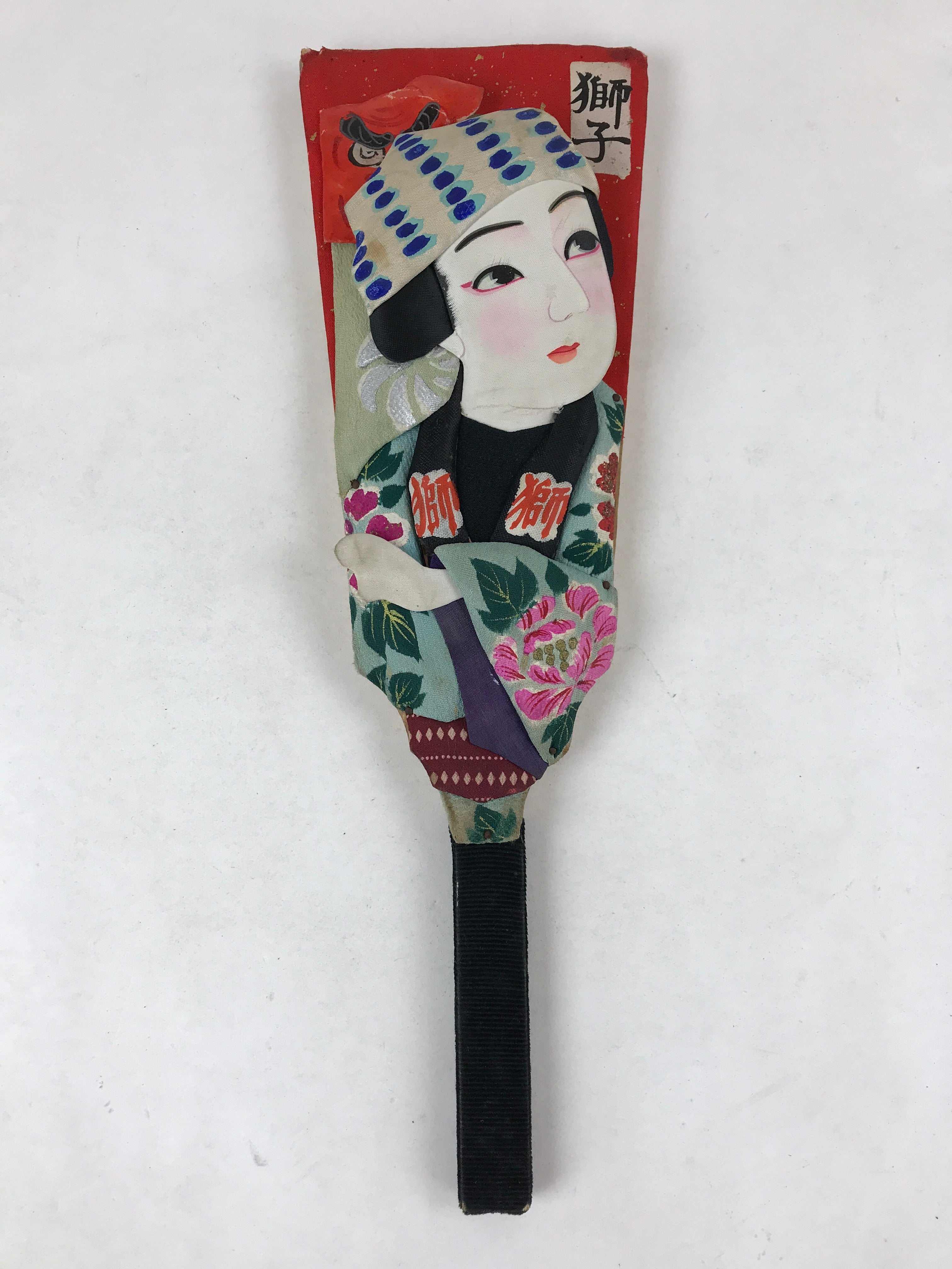Japanese Decorative Wooden Paddle Hagoita Vtg 2 Shuttlecocks New Years JK620