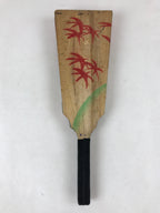 Japanese Decorative Wooden Paddle Hagoita Vtg 2 Shuttlecocks New Years JK620