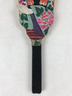 Japanese Decorative Wooden Paddle Hagoita Vtg 2 Shuttlecocks New Years JK620