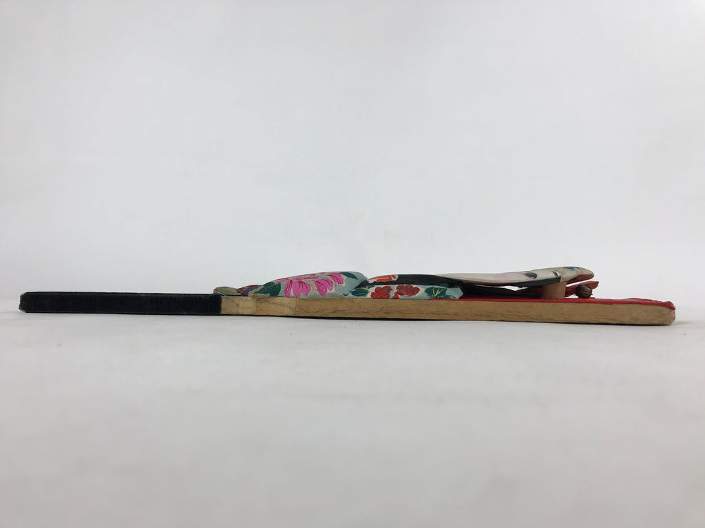Japanese Decorative Wooden Paddle Hagoita Vtg 2 Shuttlecocks New Years JK620