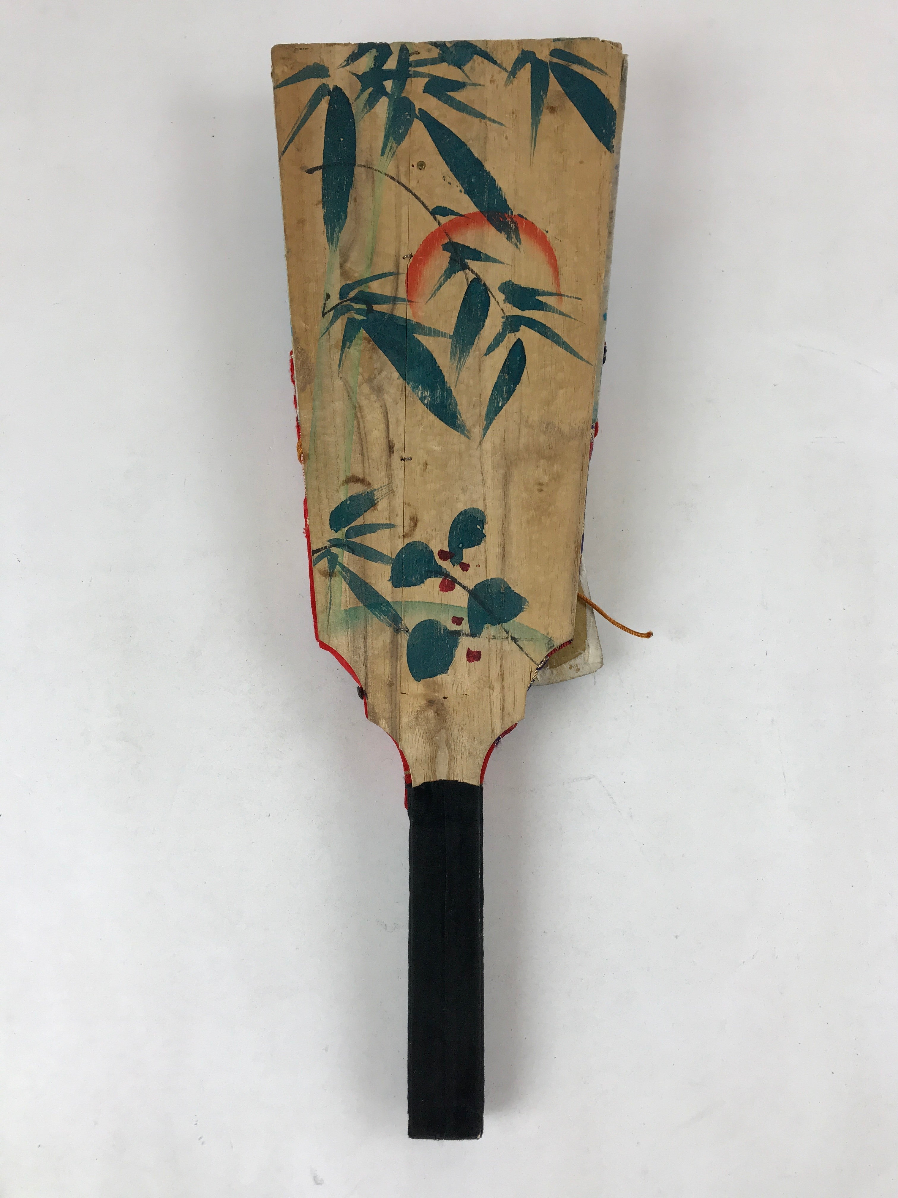 Japanese Decorative Wooden Paddle Hagoita Vtg Geisha Kimono New Years Game JK632
