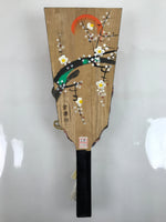 Japanese Decorative Wooden Paddle Hagoita Vtg Geisha Kimono New Years Game JK711