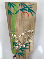 Japanese Decorative Wooden Paddle Hagoita Vtg Geisha Kimono New Years Game JK866